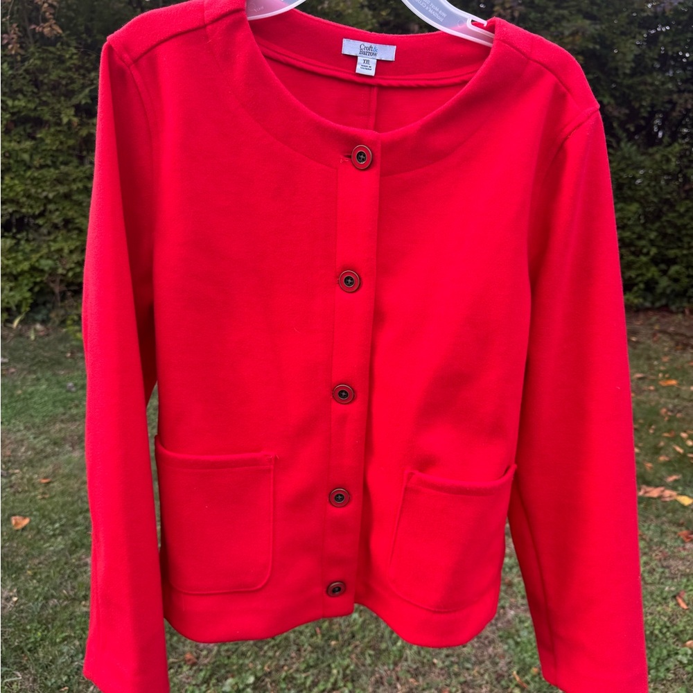 Croft & Barrow Bold Red Cardigan
